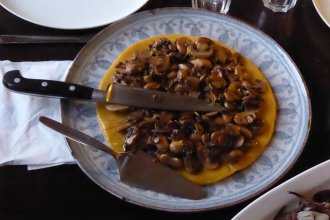 Crespelle di ceci con funghi porcini